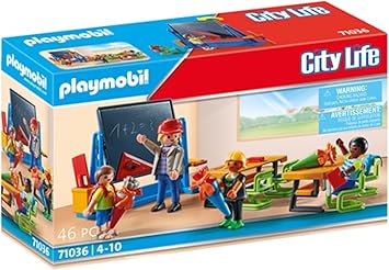 Playmobil 71036 Professeur et écoliers - Comprend Quatre Personnages, Un Tableau et des Accessoires - Dès 4 Ans