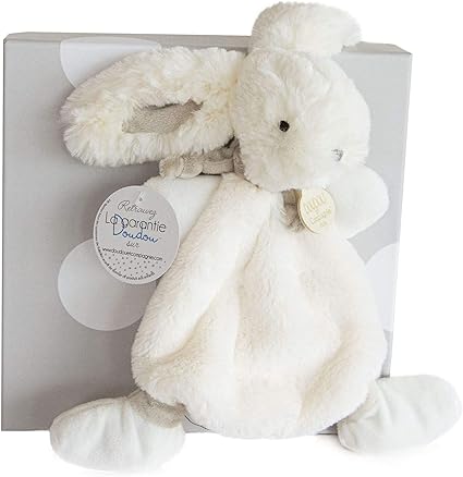 Doudou et Compagnie - Doudou Lapin Bonbon - Boite Cadeau - Taupe - 26 Cm - Doux - Idée Cadeau de Naissance Fille et Garçon - Garantie Doudou Perdu - DC2123