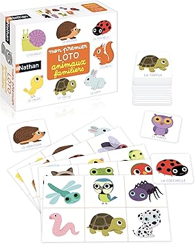 Nathan - Mon Premier Loto Animaux Familiers - Découvrir et Nommer - Jeu Educatif - A Jouer Seul ou en Famille - Pour Enfants dès 2 ans
