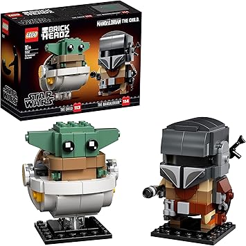 LEGO 75317 BrickHeadz Star Wars Le Mandalorien et l’Enfant, Jouet de Construction, Figurine Bébé Yoda, Idée Cadeau Garçons et Filles 10 Ans et Plus