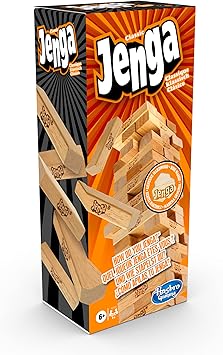 Hasbro Gaming Jenga, Jeu De Société en Bois, Jeu d’Adresse pour Enfants Et Familles, Version Française, Cadeau De Noël, Idées Cadeaux d'anniversaire et pour Noël, À Partir De 6 Ans