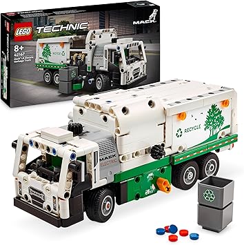 LEGO Technic Mack LR Electric Camion Poubelle, Jouet de Camion Électrique, Véhicule de Recyclage, Cadeau pour Garçons et Filles Dès 8 Ans, avec Accessoires 42167