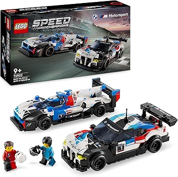 LEGO Speed Champions Voitures de Course BMW M4 GT3 et BMW M Hybrid V8, Véhicules Jouet pour Enfants, 2 Modèles à Construire, 2 Figurines de Pilotes, Idée Cadeau pour Garçons et Filles Dès 9 Ans 76922