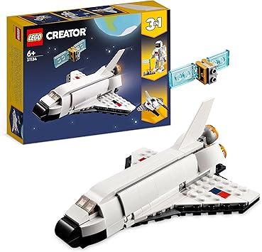 LEGO 31134 Creator 3-en-1 La Navette Spatiale, Jouet de Navette Spatiale en Vaisseau en Figurine Astronaute, pour Enfants, Garçons et Filles Dès 6 Ans, Idée Cadeau